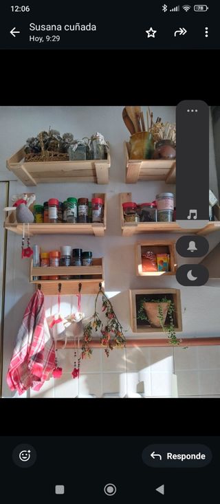 Juego dos baldas pared pino natural