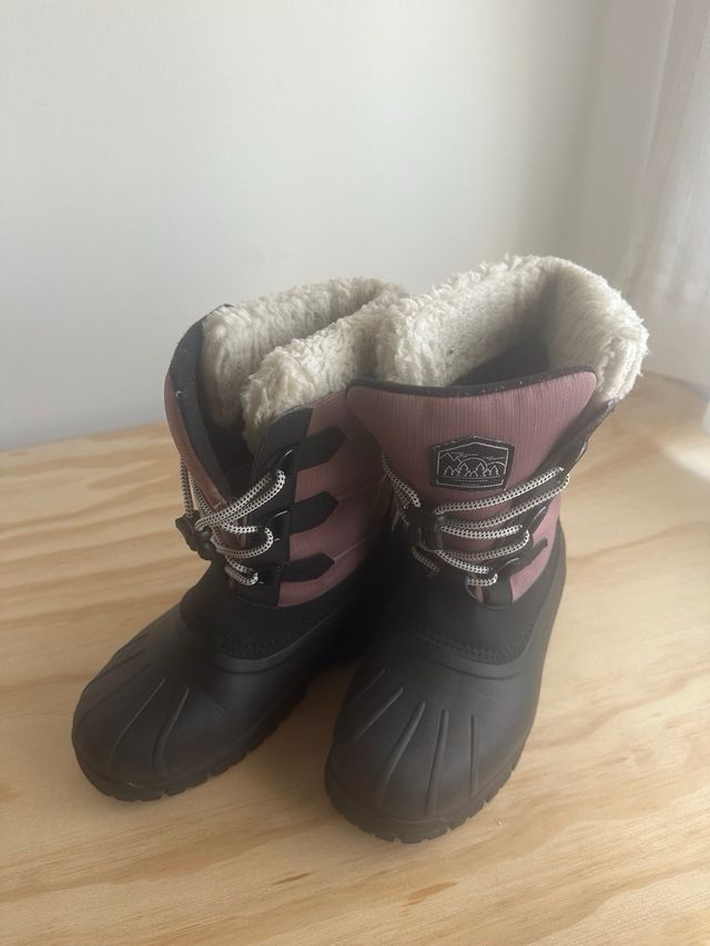 Botas de nieve apreski piel impermeables niña