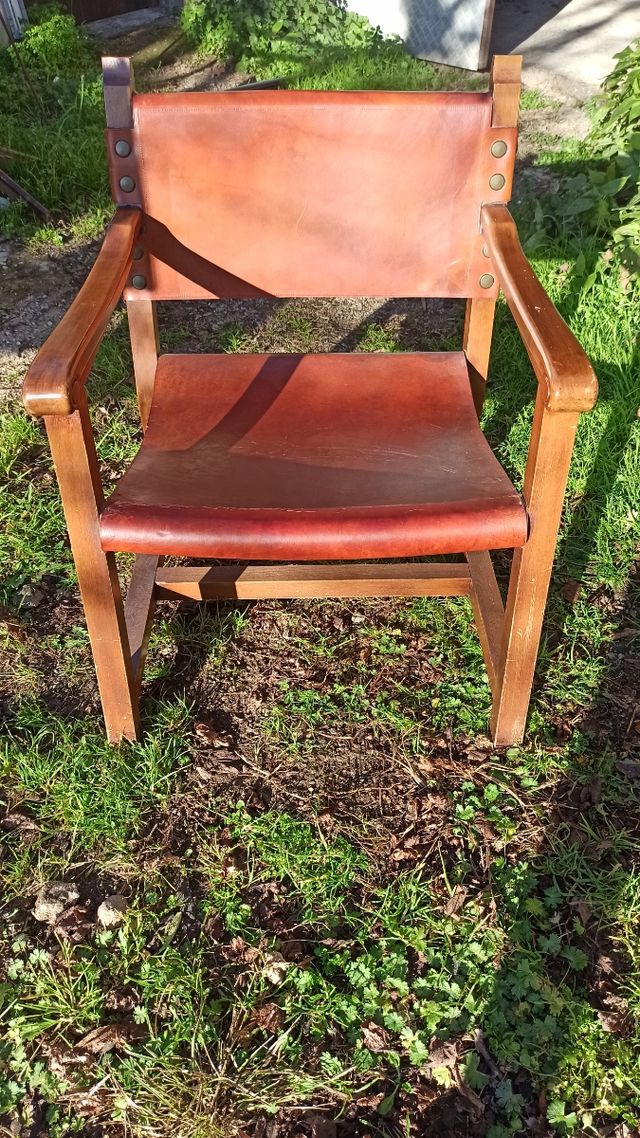 Sillón diseño safari piel vintage