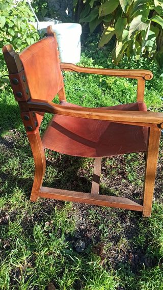 Sillón diseño safari piel vintage