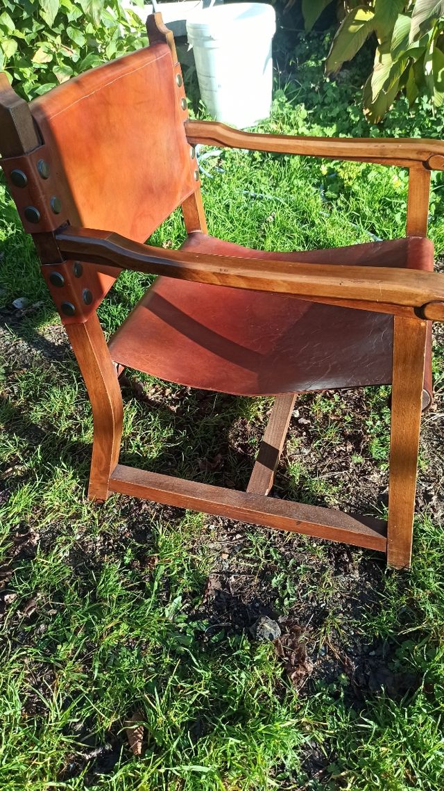 Sillón diseño safari piel vintage