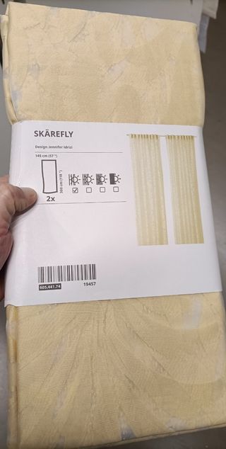 Tende sottili Ikea beige/giallo 60% viscosa