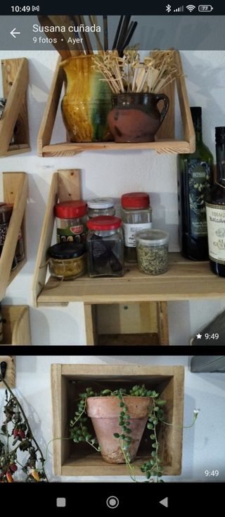 Juego dos baldas madera pino macizo