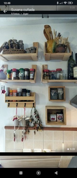 Juego dos baldas madera pino macizo