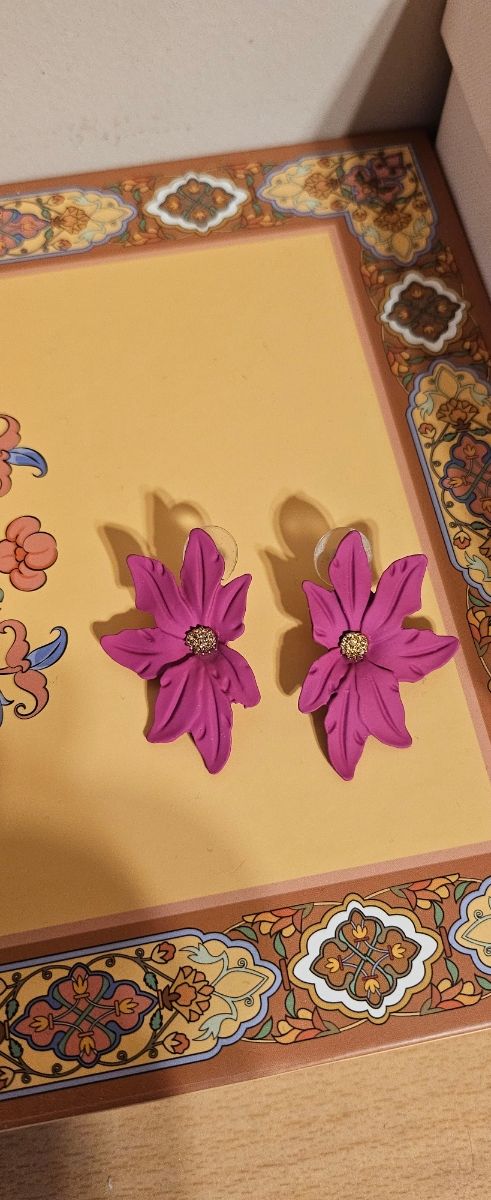 Pendientes colgantes flor de resina