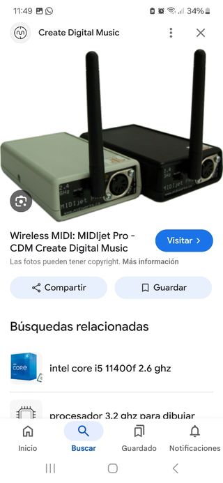 Sistema inalambrico midi