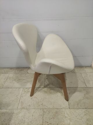 Sillón Butaca polipiel Blanca. Ref AB09