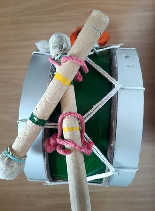 Traditional bass drum in natural leather