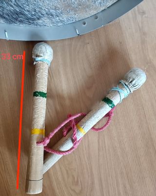 Traditional bass drum in natural leather