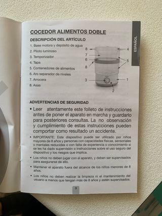 Cocedor Alimentos al vapor NUEVO SIN ABRIR