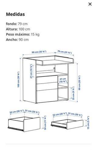 Cambiador escritorio bebe Ikea