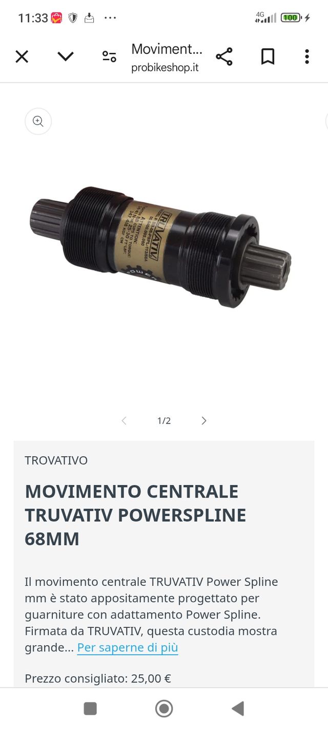 Pedivelle Per Movimento Centrale Truvativ Power Sp