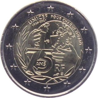 8 Monedas 2 € Francia conmemorativas