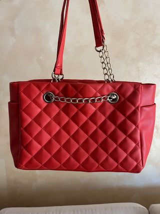 Borsa a braccio color corallo 