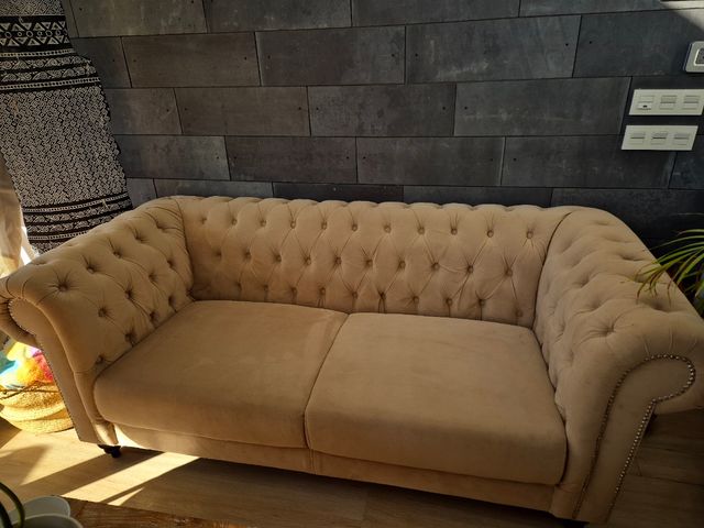 Sofa chester de ante beige como nuevo