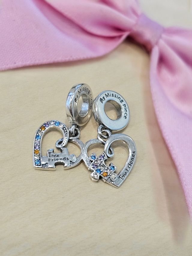 CHARM 2x1 DIVISIBLE AMIGAS VERDADERAS PLATA