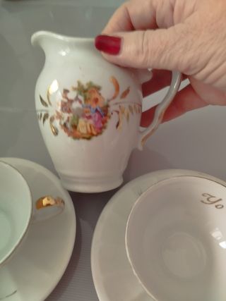 Juego de dos tazas "tú y yo". Muy antiguo.