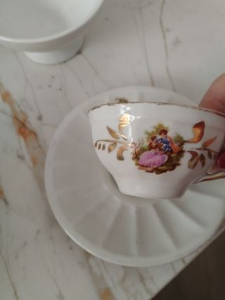 Juego de dos tazas "tú y yo". Muy antiguo.