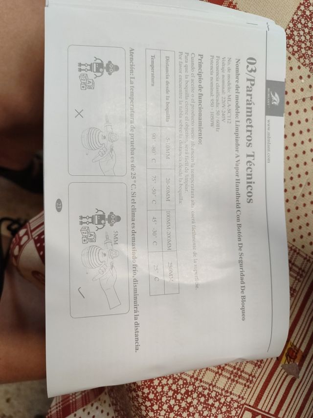 Limpiador a vapor de mano multiusos 