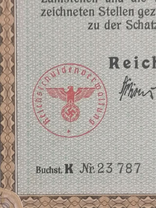 Bono del tesoro alemán WWII