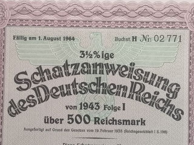 Bono del tesoro alemán WWII