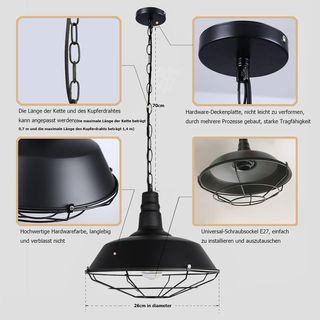 Lámparas de techo estilo industrial (negro/bronce)