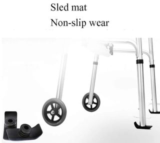 Andador alto y bajo con asiento plegable.