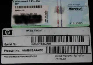 Hp  I3 6 GB RAM HDD 500G multiboot w7 W xp