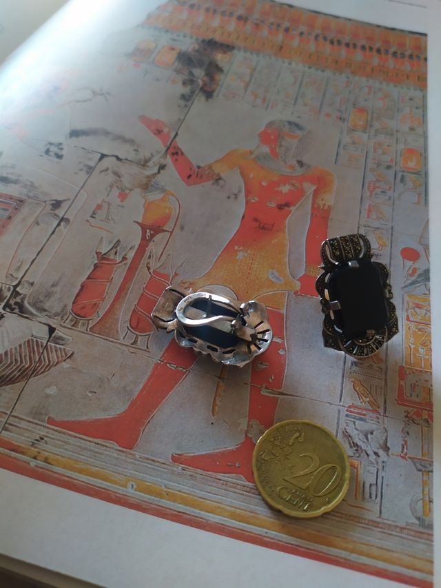 Pendientes plata y onyx