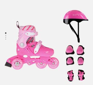 Patines con casco y protecciones