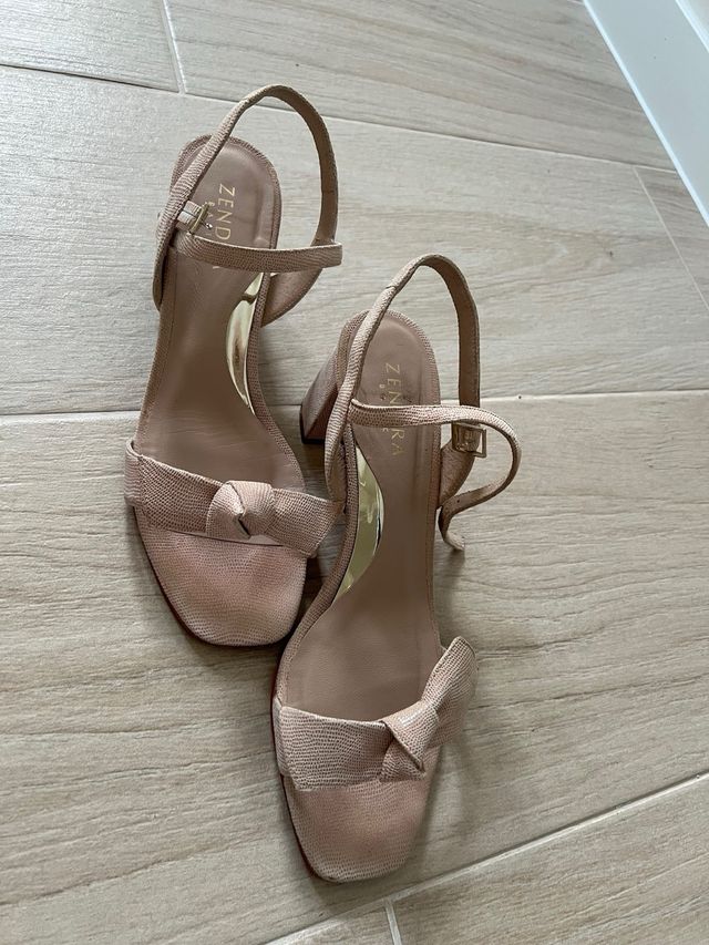 Sandalias con tacon Zendra Rosa palo 39