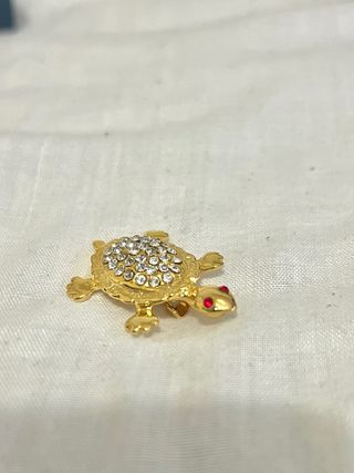 Broche tortuga dorado Plata de Ley