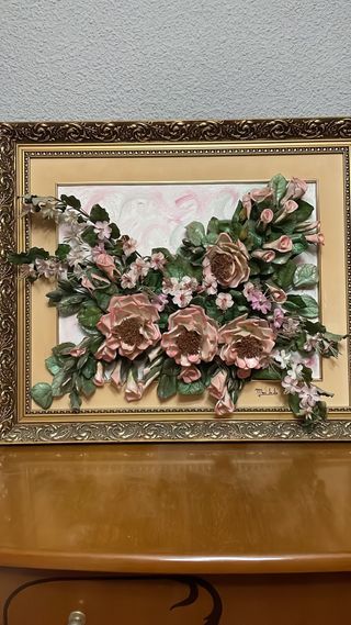 Cuadro de flores artesanal