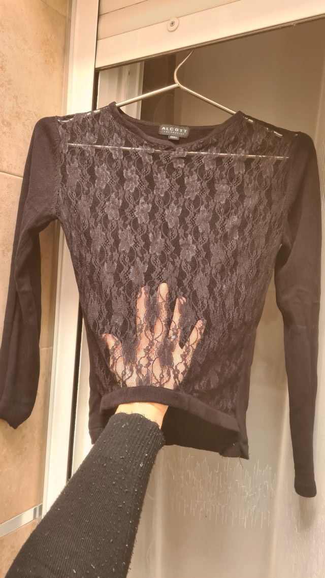 Jersey encaje transparencias sexy negro