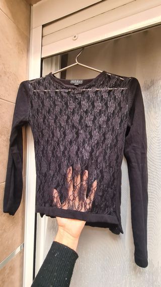 Jersey encaje transparencias sexy negro