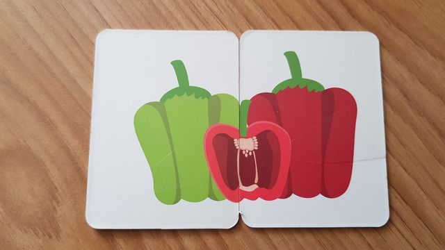 Tarjetas de frutas en inglés y chino
