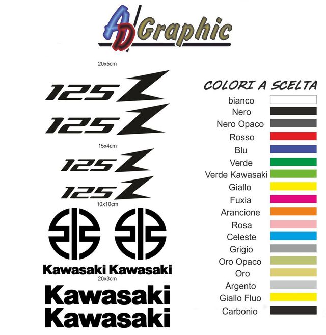 kit adesivi stickers kawasaki z125 z 125