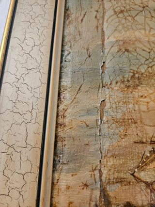 2 antiguos cuadros de barcos