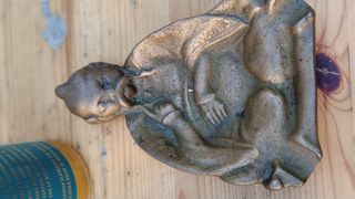 Cenicero buda o maestro saolin bronce vintage 50