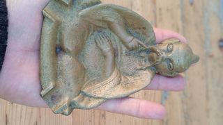 Cenicero buda o maestro saolin bronce vintage 50
