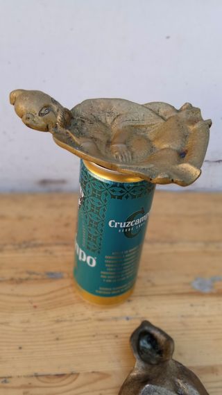 Cenicero buda o maestro saolin bronce vintage 50