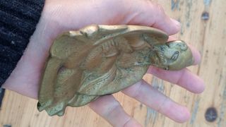 Cenicero buda o maestro saolin bronce vintage 50