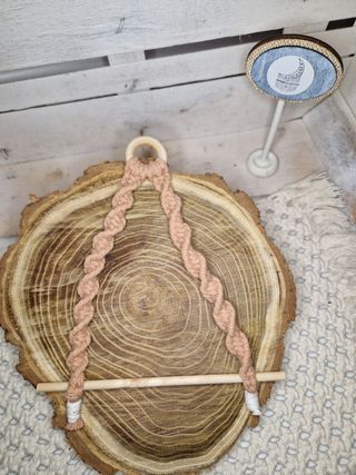 Porta cartaigenica macramé rosa antico