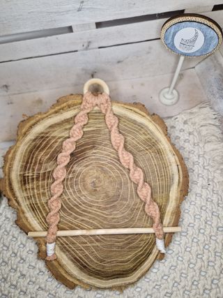 Porta cartaigenica macramé rosa antico