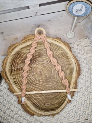 Porta cartaigenica macramé rosa antico