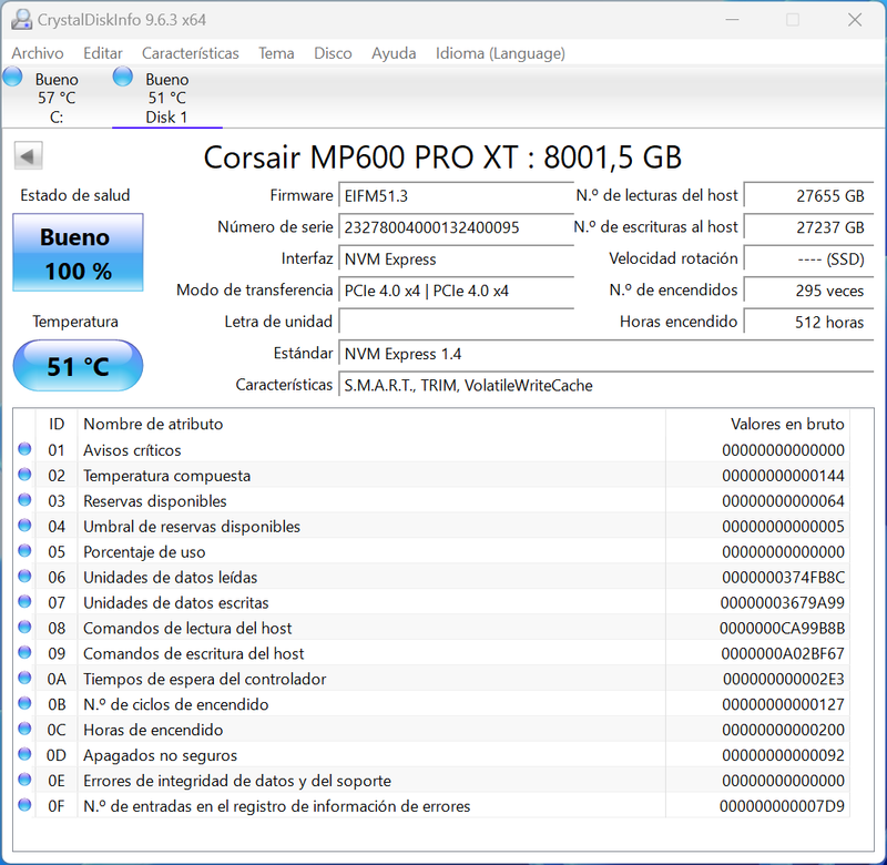 Corsair MP600 Pro XT 8TB Gen4 PCIe x4 NVMe M.2 SSD afbeelding 4