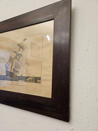 Cuadro con lámina de barco