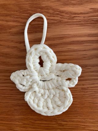 Dos adornos Navidad hechos a mano croché trapillo