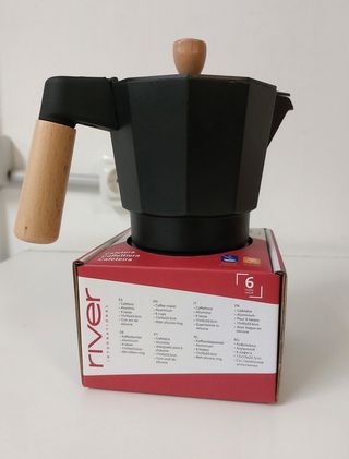 Cafetera Moka Italiana de 6 Tazas, Color Negro