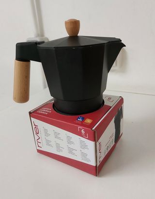 Cafetera Moka Italiana de 6 Tazas, Color Negro